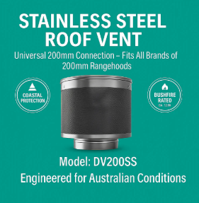 Stainless steel rangehood roof vent bushfire