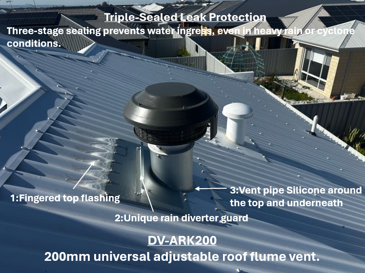 DV-ARK200BF 200 毫米高流量抽油烟机通风口 - 经认证可用于丛林火灾地区