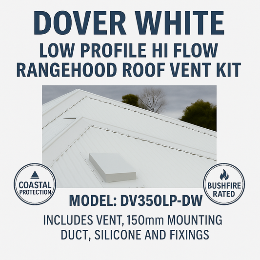 Dover white Low profile roof vent Bushfire