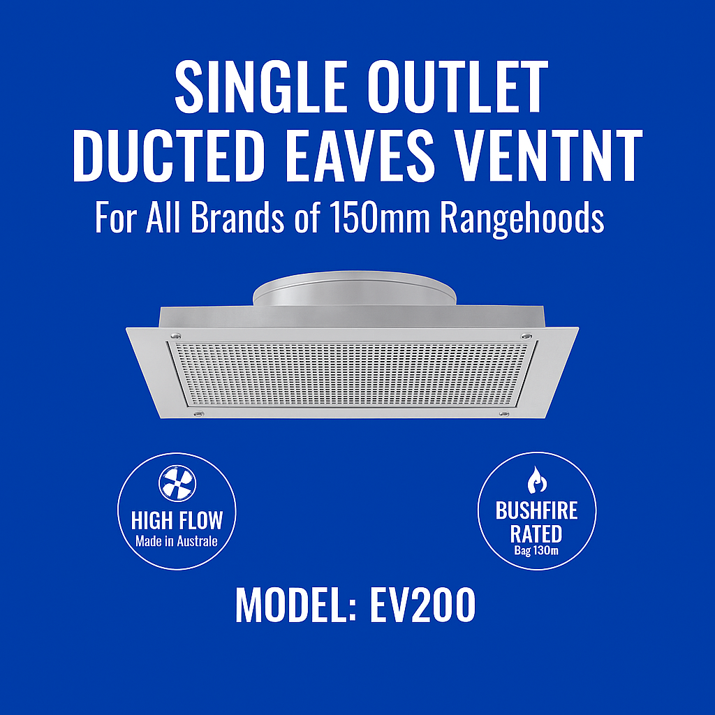 Rangehood or Bathroom fan single exhaust soffit eaves 