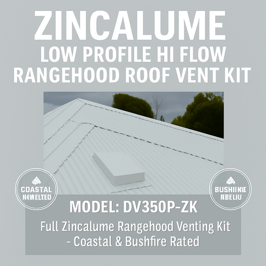 Rangehood roof vent kit: zincalume