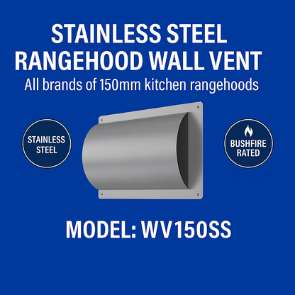150mm mm Stainless steel rangehood wall vent 