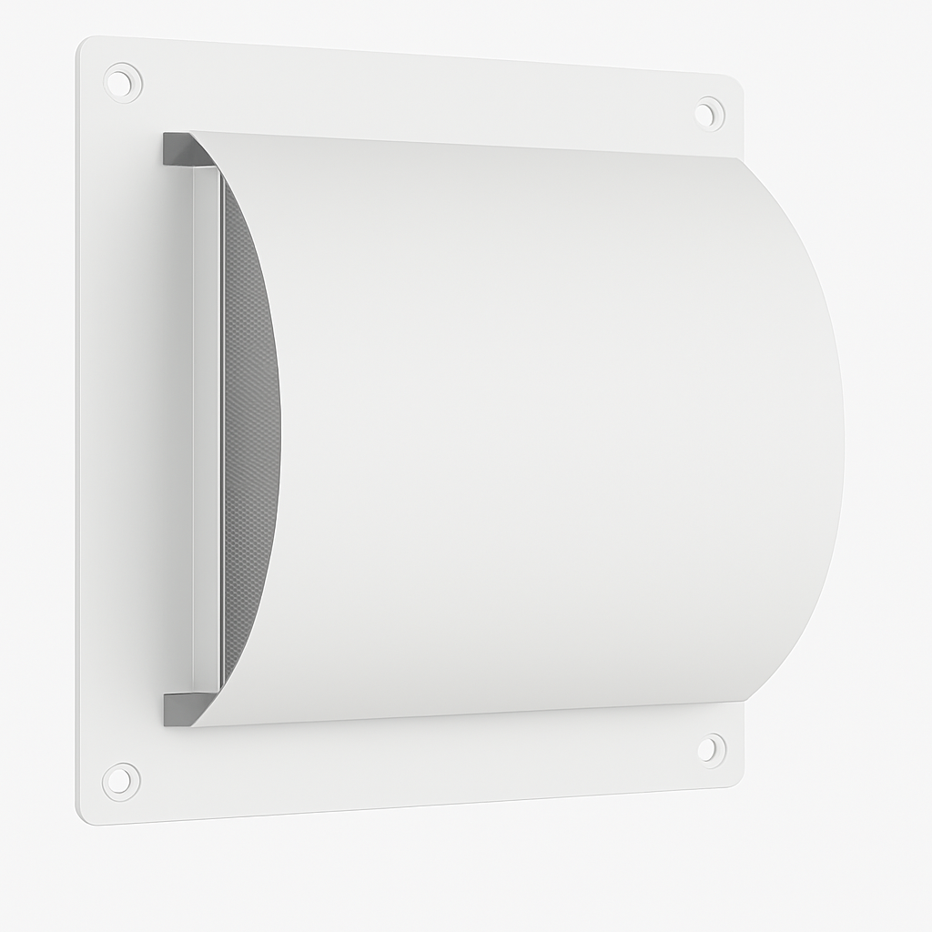 WV150CB: Campana extractora de pared con ventilación de color blanco Dover de 150 mm y alto flujo.