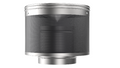 A cylindrical stainless steel roof vent with a mesh screen and flue connection designed for 200mm roof Flumes: Kitchen and BBQ Rangehoods.