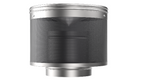 A cylindrical stainless steel roof vent with a mesh screen and flue connection designed for 200mm roof Flumes: Kitchen and BBQ Rangehoods.