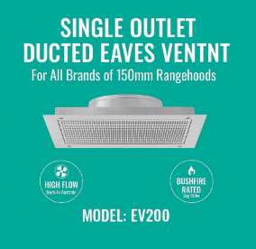 Single Soffit ducted eaves  vent for single Rangehood - Bathroom Fan