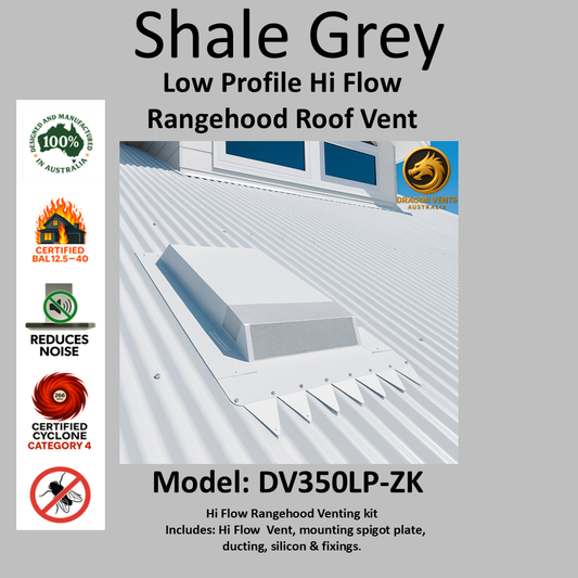 Rangehood roof venting Kit: Shale Grey