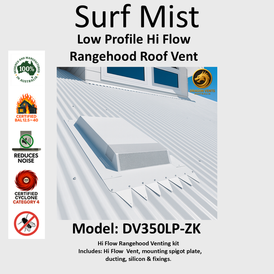 Rangehood roof venting Kit: Surf Mist