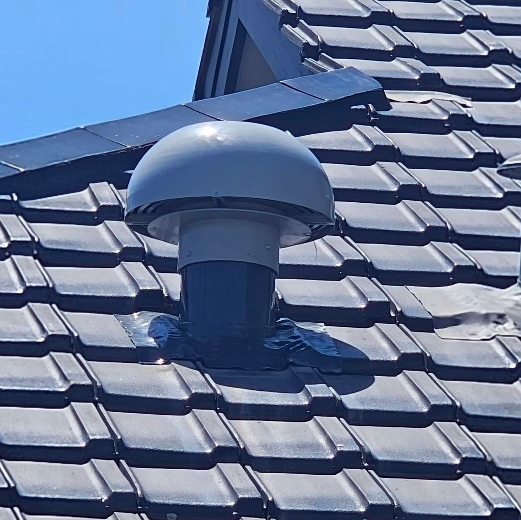 DV-TRK200 200mm custom lead roof flume for tiled roofs. Designed for external kitchen and alfresco rangehood roof motors. Suits Schweigen, Falmec and Whispair.