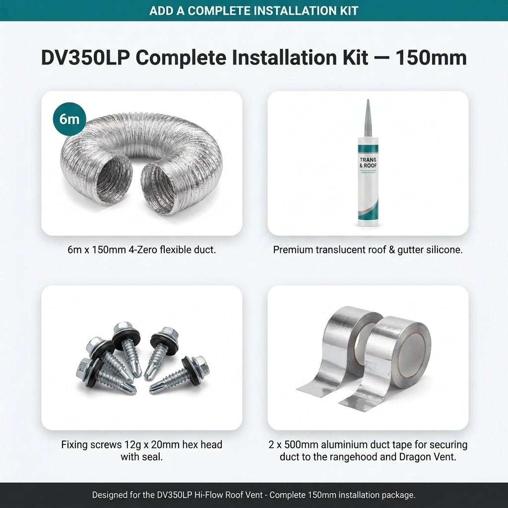 Rangehood roof venting Kit: Monument