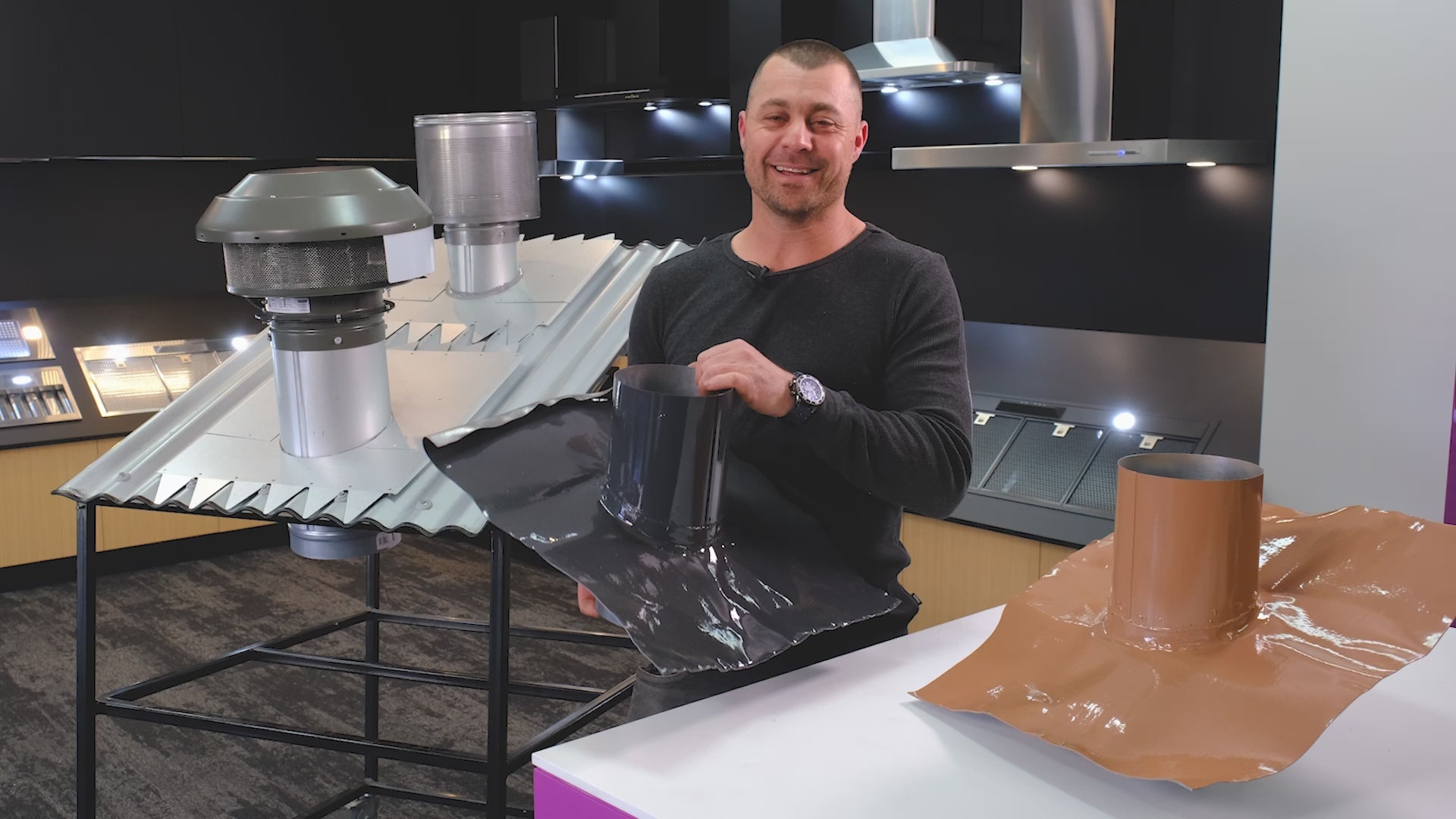 DV-TRK200 200mm Custom Lead Roof Flume | Tiled Roof Rangehood Flashing